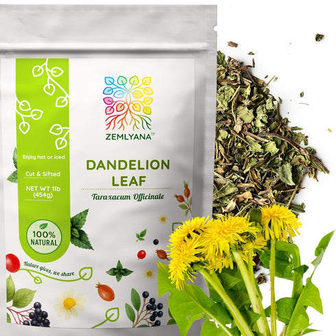 Natural Dandelion Leaf Herb Tea - Cut and Sifted Dried Leaves -
