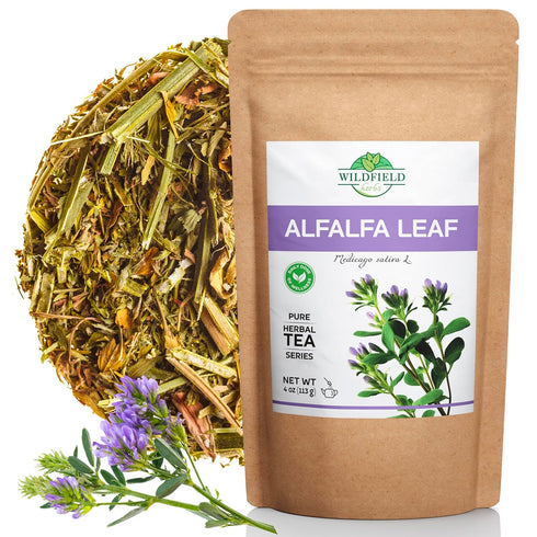 Alfalfa Leaf Tea, 4 oz (113g) Herbal Loose Leaf Tea Bags (Medicago sativa)