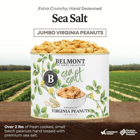 25 oz (1 Pack) 3 7g Belmont Peanuts Gourmet Sea-Salted Virginia Peanuts, Only Simple Ingredients, No Preservatives