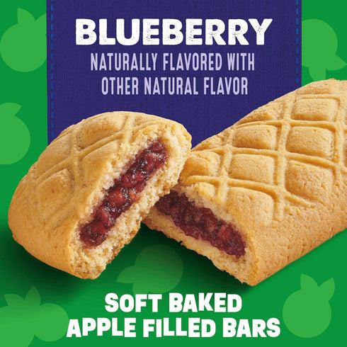 5 6.55 oz Mott's Soft Baked Apple Filled Bars, Blueberry Flavor Snacks, Made with Real Fruit, Ct