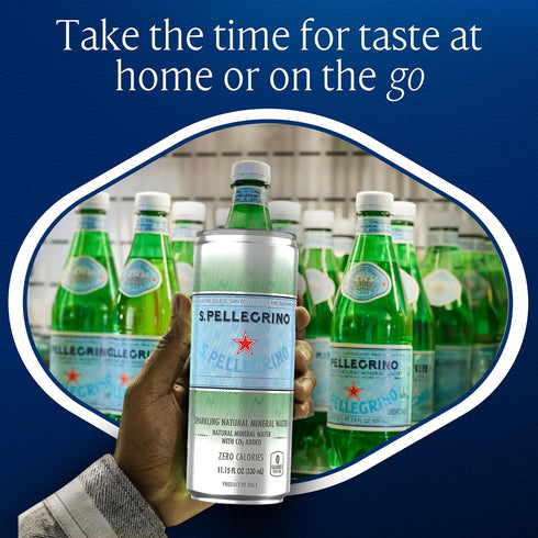 11.15 Oz (Pack 24) S.Pellegrino Sparkling Natural Mineral Water, Unflavored, Fl.