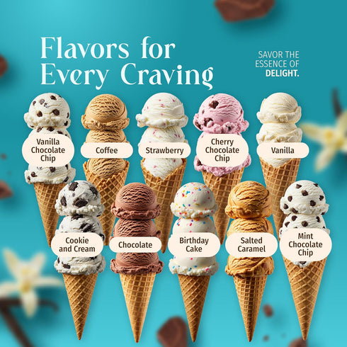 (2) 5 2 (2 Triple Scoop - Premium Vanilla Choc Chip Ice Cream Mix For Ice Cream Maker. Simple, Easy, Delicious. From