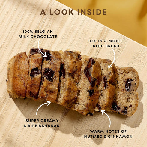 Sweetness Central 6 Pack Gourmet Banana Bread by , Baked Fresh for Each Order, Made with Belgian Chocolate Chips, The
