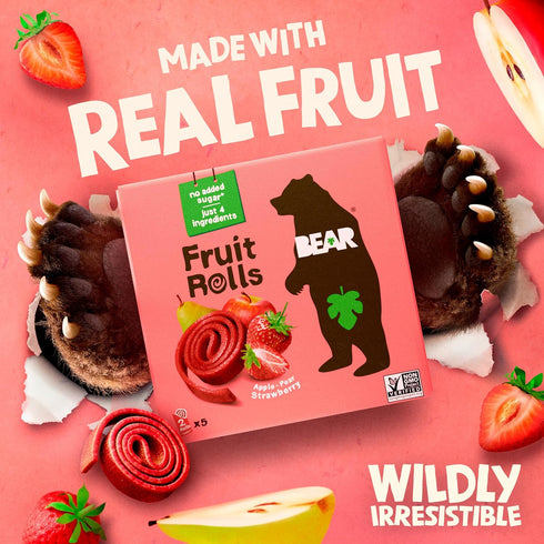 Pack, 11.2 Bear, Strawberry & Raspberry Fruit Rolls Variety Ounce