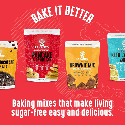 Lakanto Sugar Free Chocolate Chip Cookie Mix, Gluten Free, Keto Friendly, Vegan, 12 Cookies, Sweetened with Monk Fruit