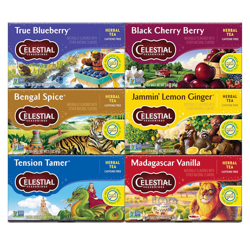 Celestial Seasonings Herbal Tea Variety Pack, Herbal Tea Set with Rooibos, Blueberry,