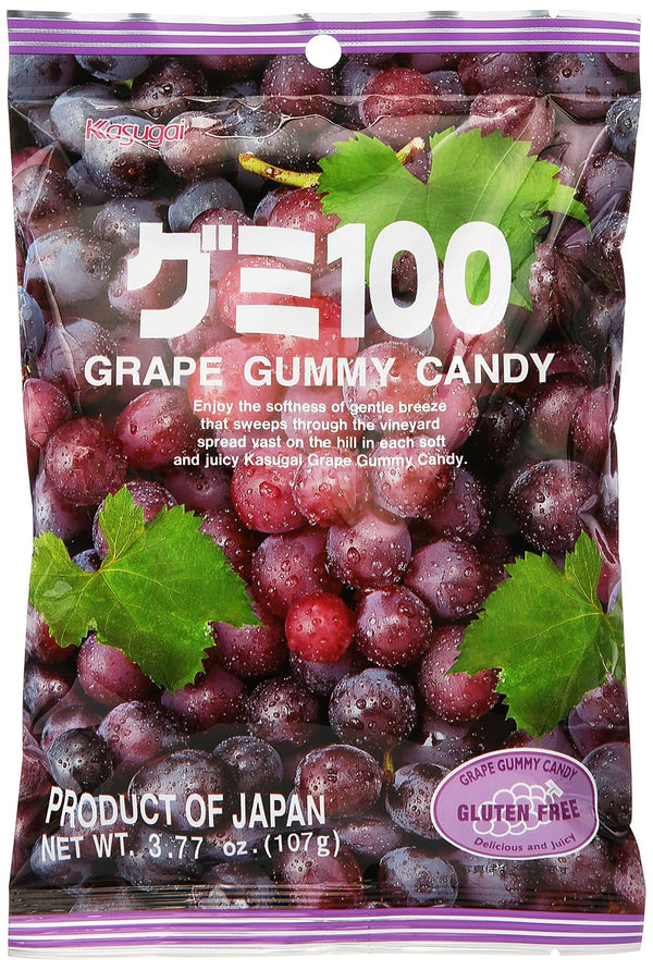 Kasugai Japanese Fruit Gummy Candy - Grape, 107g