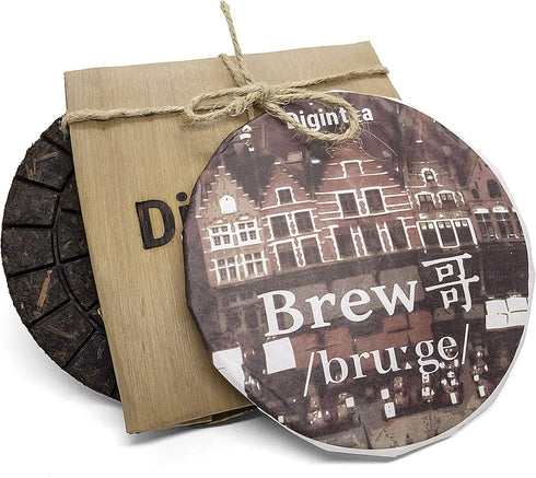 Compressed Pu-erh Tea Cake "Bru:ge Waffle," 7.1 Ounce (200 g) Thick Taste