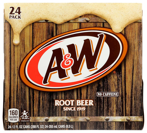 12 oz 24 pack A&W Root Beer Soda, fl cans