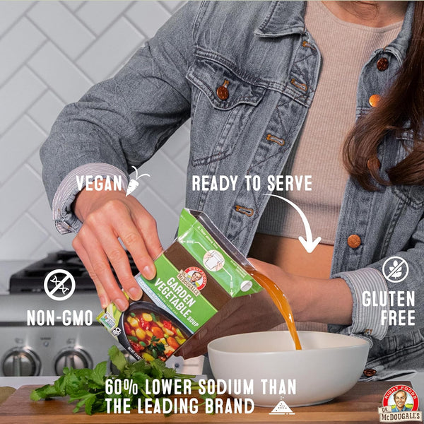 Dr. McDougall's Right Foods Lower Sodium Garden Vegetable Soup, 17.9 Ounce (Pack