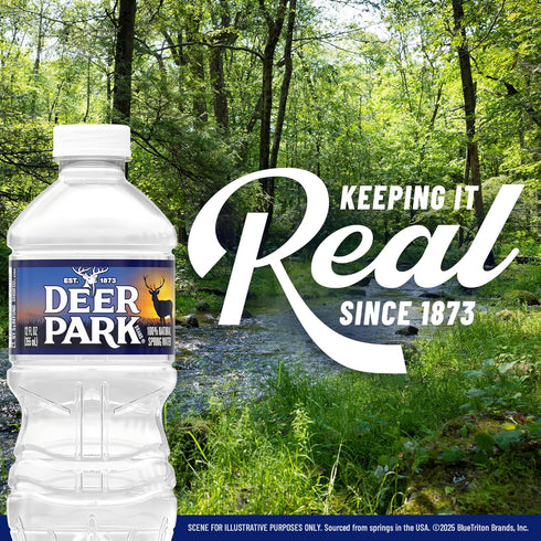 12 Pack 12 Oz Deer Park Spring Water, - Crisp Refreshing Taste - Fl