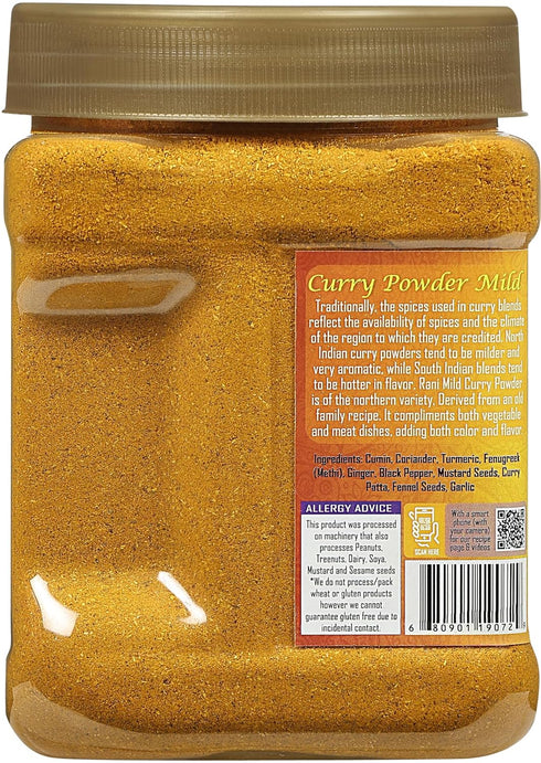 Rani Curry Powder Mild, 10-Spice Indian Blend, 1 lb (454g) PET Jar - All Natural, Vegan, Kosher