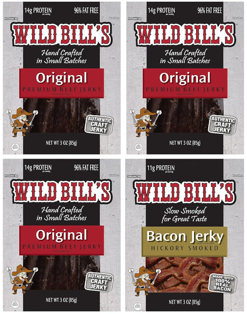 8-Piece Wild Bills Sampler Gift Box (includes beef jerky, bacon jerky and pork belly bites)