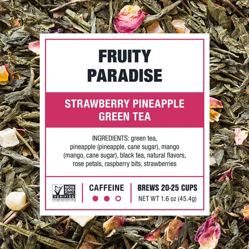 Tiesta Tea - Fruity Paradise | Strawberry Pineapple Green Tea | Premium Loose Leaf Blend, 1.6oz Resealable Pouch