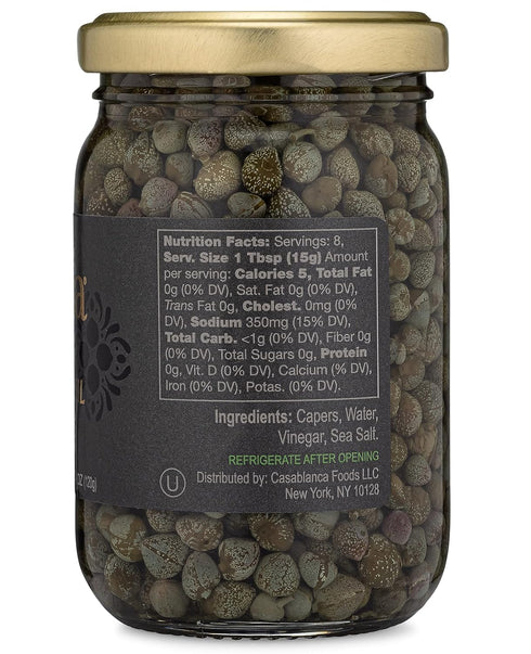 7 oz, Mina Capers Non Pareil Perfect Mediterranean Seasoning or Garnish, Moroccan Capers Jar, Made with only Caper