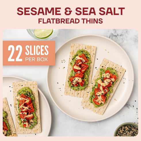 6.7 oz (Pack 10), Wasa Sesame & Sea Salt Flatbread Thins, of Crackers, Non-GMO Ingredients