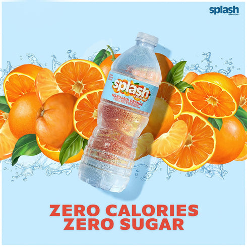 16.9 Oz 24 Pack SPLASH REFRESHER Flavored Water Beverage, Mandarin Orange Flavor, Fl Plastic Bottles