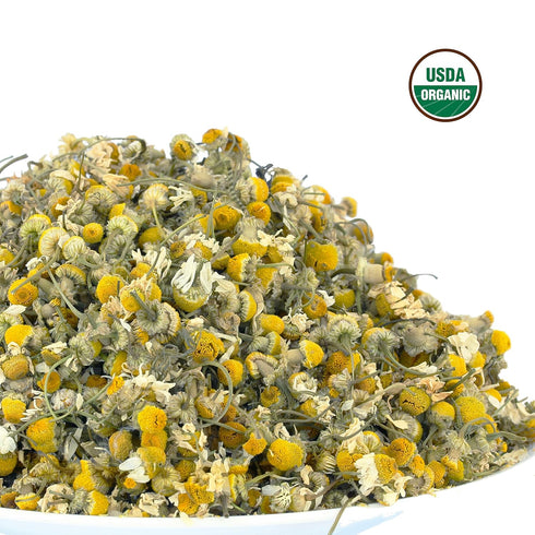 1LB (16Oz) 100% 1 lb Chamomile Tea CERTIFIED Organic (USDA seal) Chamomile Flowers Herbal Tea (Matricaria Chamomilla)
