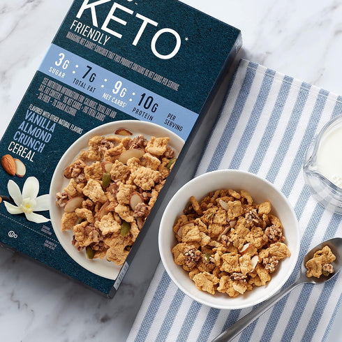 10g 10.4 oz (Pack 2) Ratio Trio Vanilla Almond Crunch Cereal, Protein, Keto Friendly