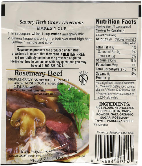 Mayacamas 0.8 (Pack 12) Savory Herb Gravy Mix, Ounce