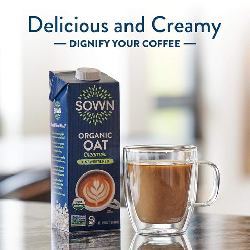 0g 32oz SOWN Organic Oat Creamer Unsweetened - Barista Oat Milk Non Dairy Coffee Creamer - Plant Based, Dairy-Free