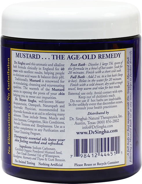 16 Dr. Singha's Mustard Bath Rub, Ounce