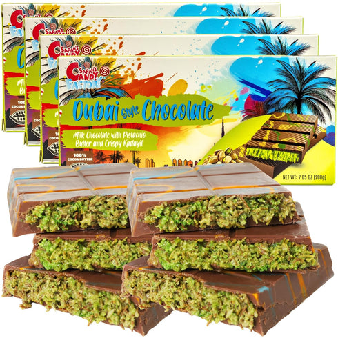 Luxury Dubai-Style Chocolate Bar 200g (Pack of 4), Rich & Exotic Gourmet