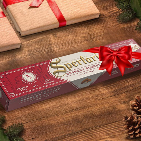 5.29oz (150g) 1 Pack Sperlari Torrone Traditional Italian Candy - Gourmet Hard Nougat With Honey, Citrus & Crunchy