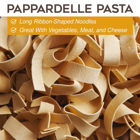 17.6 oz (500 Pack 1 Morelli Organic Pappardelle Pasta Noodles - Imported Pasta from Italy, Wide Pappardelle Noodles