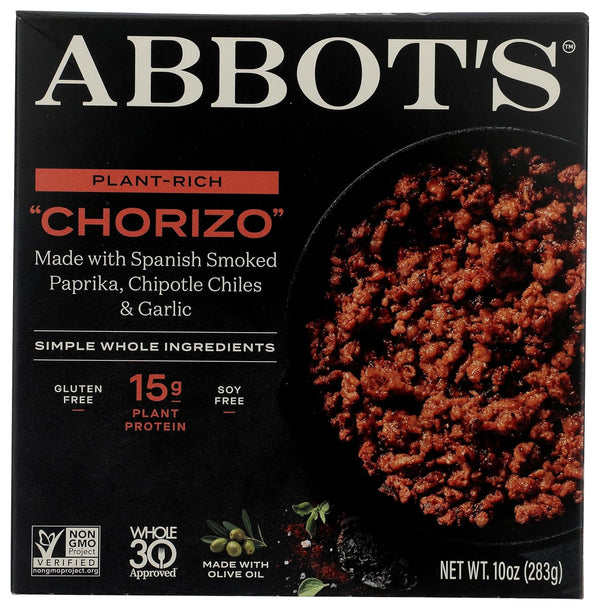 abbot's Plant-Based "Chorizo", Vegan, Gluten-Free, High-Protein