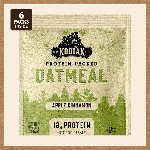 Packets, 100% 6 6 packets (36 packets) Kodiak Cakes Instant Oatmeal Apple Cinnamon, High Protein, Whole Grains, boxes