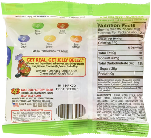 3.5-oz, 12 Pack Jelly Belly Sours Jelly Beans, Sour Fruit Flavors