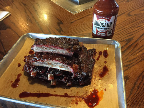 Dinosaur Bar-B-Que NEW Red Chili Sour Cherry Barbecue Sauce, Full Flavor, Sweet and Spicy BBQ sauce, Perfect
