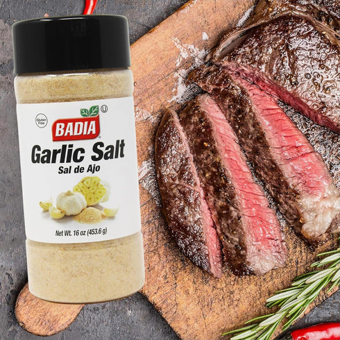 16 oz Badia Garlic Salt, Premium Blend of Salt & Garlic for Seasoning