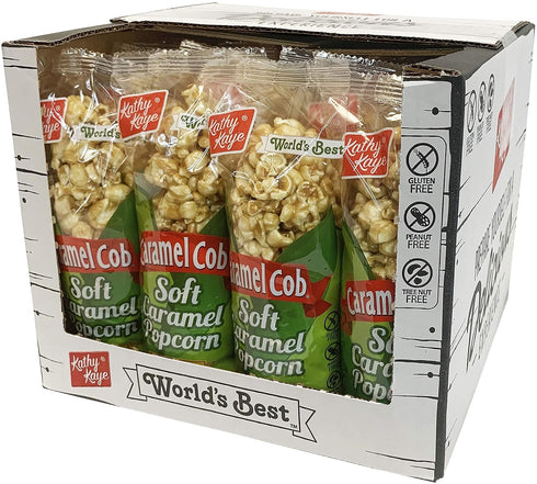 Caramel Cob Soft Caramel Popcorn 16 Individually Wrapped 2.5 oz Bars Gluten-Free,