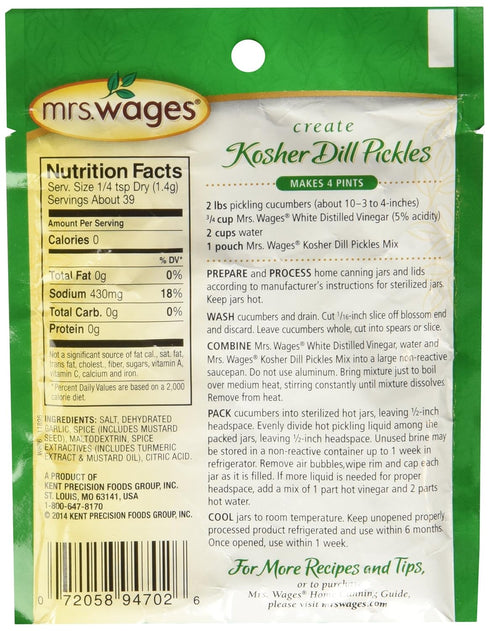 Pickle Mix, Refrigerator Kosher