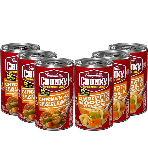 Campbell's Chunky Soup, Classic Chicken Noodle Soup and Chicken and Sausage Gumbo
