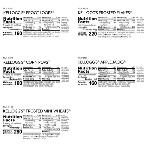 Kellogg's Pack (24 Breakfast Cereal Cups, Kids Snacks, Family Breakfast, Variety Cups)