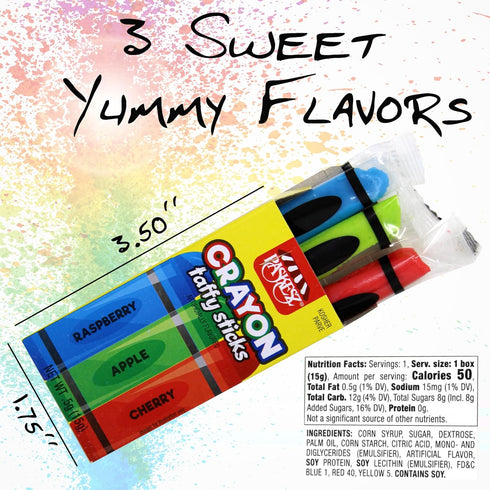 24 3 Taffy Candy in Crayon Boxes - Unique Candy for Party Favors for Kids Novelty Candy, Goodie Bag Stuffers - Taffy