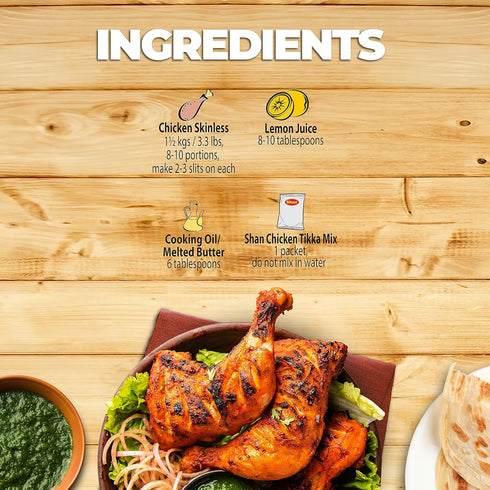 (50g) Packets (Pack 4) Shan - Chicken Tikka Seasoning Mix - Seasoning for Tikka Masala