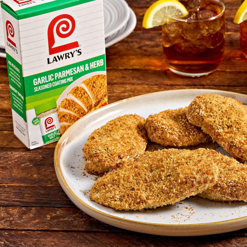 5 oz (Pack 8) Lawrys Seasoned Coating Mix, Garlic Parmesan & Herb, Seasoned Breadcrumbs for Coating, Sprinkling