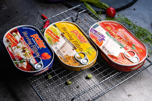 3.53-Ounce (Pack 12), 90% MW Polar Herring, Kipper Snacks, of Less Sodium, Ready to Eat Canned Fish, Good Source