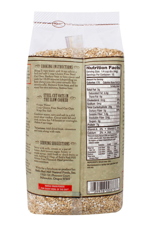 24 Oz (4 Pack) Bob's Red Mill Gluten Free Steel Cut Oats