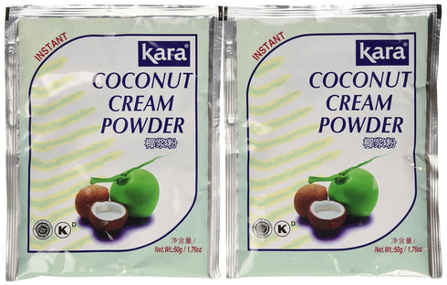 2 Packs of Kara Coconut Cream Powder, 1.76 Oz