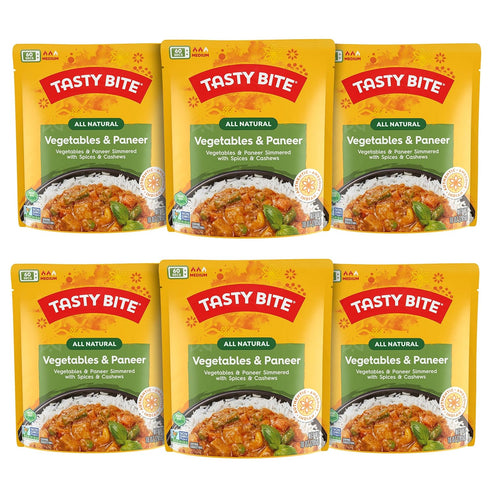 Tasty Bite Indian Vegetables & Paneer, Microwaveable Ready to Eat Entre, 10