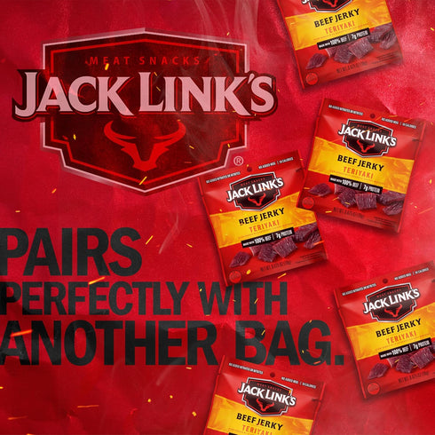 Jerky,Teriyaki,Multipack Packs 7g 100% 0.625 oz,(Pack 40) Jack Link's Beef Bags - Flavorful Meat Snacks