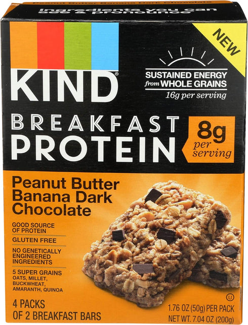 KIND Dark Chocolate Peanut Butter Banana Breakfast Bar, 7.04 OZ