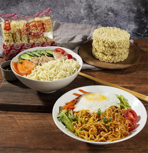 350g (10.5oz), 6 Pack Non-fried Hot Pot Ramen Family Noodles Unflavored, Preservative Free, No Added MSG Total PCS Per