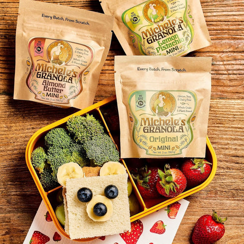 Pack, 2oz Pack 4 Michele's Granola Minis, Variety Snack Handmade, Whole Grain, Vegan, Gluten-Free & Non-GMO, Bags