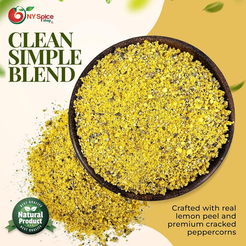 80 NY Spice Shop Lemon Pepper Seasoning - Ounce Zesty Lemon and Cracked Black Pepper Blend - All-Purpose Spice Mix